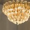 Venini Style Clear Gold Glass Messing Chandelier, 1970 5