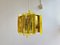 Lámpara colgante de acrílico amarillo y metal de Claus Bolby para Cebo Industri, Dinamarca, años 60, Imagen 1