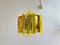 Yellow Acrylic and Metal Pendant Lamp by Claus Bolby for Cebo Industri, Denmark, 1960s 1