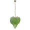 Light Green Suspension Chandelier with Murano Glass Leaves, Italy, 1990s, Image 1