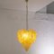 Suspension Chandelier with Murano Glass Leaves, Italy, 1990s 4