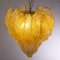 Suspension Chandelier with Murano Glass Leaves, Italy, 1990s 5