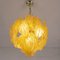 Suspension Chandelier with Murano Glass Leaves, Italy, 1990s 9