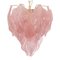 Pink Suspension Chandelier with Murano Glass Leaves, Italy, 1990s, Image 2