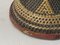 Mid-Century African Woven Rattan & Wicker Drum Stool with Leather Seat, 1950s, Image 5
