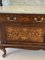 Victorian Figured Walnut Floral Marquetry Inlaid Marble Top Cabinet, 1880s, Image 10