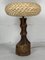 Large Brutalist Dutch Table Lamp with Rattan Shade, 1960s, Image 1