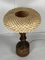 Large Brutalist Dutch Table Lamp with Rattan Shade, 1960s 11