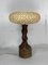 Large Brutalist Dutch Table Lamp with Rattan Shade, 1960s 9
