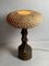 Large Brutalist Dutch Table Lamp with Rattan Shade, 1960s 12