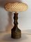 Large Brutalist Dutch Table Lamp with Rattan Shade, 1960s 4