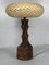 Large Brutalist Dutch Table Lamp with Rattan Shade, 1960s 6