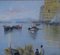 Attilio Pratella, Fishermen in Naples, Oil on Panel, Framed 2