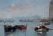 Attilio Pratella, Fishermen in Naples, Oil on Panel, Framed 3