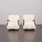 Czech H410 Lounge Chairs in Natural Long Hair Sheepskin by Jindřich Halabala for Up Závody, 1940s, Set of 2 2