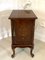 Victorian Figured Walnut Floral Marquetry Inlaid Bedside Cabinet, 1880s, Image 1