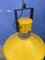 Vintage Ceiling Lamp with Tubular Glass and Lacquered Steel Screen in Yellow from Metalarte, Image 3