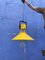 Lampada da soffitto vintage gialla con vetro tubolare e schermo in acciaio laccato di Metalarte, Immagine 2