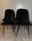 Black Velvet Dining Chairs, Italy, 1960s, Set of 4 2