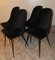 Black Velvet Dining Chairs, Italy, 1960s, Set of 4 1