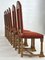 Louis XIII Style Chairs in Wood and Fabric, Set of 8 4