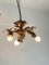 Lámpara de araña de bronce de tres luces, Italia, años 60, Imagen 4