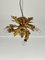Lámpara de araña de bronce de tres luces, Italia, años 60, Imagen 1
