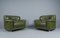 Green Leather Armchairs, Italy, 1960s, Set of 2 16
