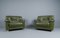 Green Leather Armchairs, Italy, 1960s, Set of 2 1