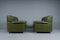Green Leather Armchairs, Italy, 1960s, Set of 2 4