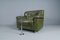 Green Leather Armchairs, Italy, 1960s, Set of 2 6