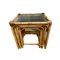 Smoked Glass and Bamboo Nesting Tables, Set of 3 3