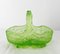 Green Glass Basket Centerpiece or Vide Poche, French, 1900s, Image 2