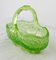 Green Glass Basket Centerpiece or Vide Poche, French, 1900s 3