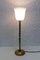Lámpara de mesa francesa Art Déco de latón y opalino, años 30, Imagen 7