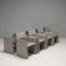 Corte Dining Chairs in Grey Leather by Rodolfo Dordoni for Arper, 1980s, Set of 8, Image 3