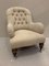 19th Century Upholstered English Armchair with Buttoned Back 1