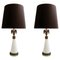 Mid-Century American Eagle Table Lamps in Ceramic and Brass, 1950s, Set of 2 1