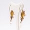 Bourbon Earrings in 14k Yellow Gold with Pearl, 800s, Set of 2 4