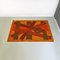 Italienischer Space Age Rot Orange Brauner Kurzflor Teppich mit Geometrischem Muster, 1970er 2
