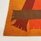 Tapis Space Age à Poils Ras Rouge Orange Marron à Motif Géométrique, Italie, 1970s 15