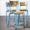 Mullca High Laboratory Stacking Dining Chairs in Blue, 1950s, Set of 12, Image 6