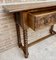 Vintage Spanish Carved Console Table with Turned Legs, 1940s 18
