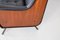 Divano a tre posti e poltrone in teak e gambe in ferro con maniche in ottone di Arflex, anni '50, set di 3, Immagine 55