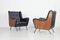 3-Seat Sofa and Armchairs in Teak and the Iron Leg Frame with Brass Sleeves from Arflex, 1950s, Set of 3, Image 10