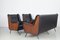 3-Seat Sofa and Armchairs in Teak and the Iron Leg Frame with Brass Sleeves from Arflex, 1950s, Set of 3 8