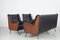 3-Sitzer Sofa und Sessel aus Teak und Eisengestell mit Messingbeschlägen von Arflex, 1950er, 3er Set 8