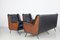 3-Sitzer Sofa und Sessel aus Teak und Eisengestell mit Messingbeschlägen von Arflex, 1950er, 3er Set 1