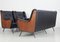 3-Seat Sofa and Armchairs in Teak and the Iron Leg Frame with Brass Sleeves from Arflex, 1950s, Set of 3, Image 9