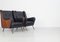 3-Seat Sofa and Armchairs in Teak and the Iron Leg Frame with Brass Sleeves from Arflex, 1950s, Set of 3, Image 16